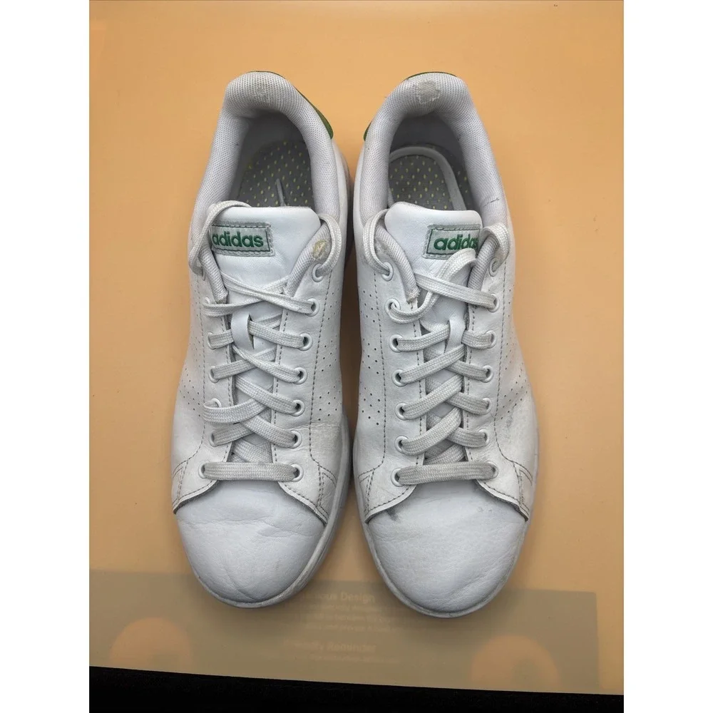 Adidas Advantage Mens Sneakers White Green Low Top F36424 Classic Athletic Shoes